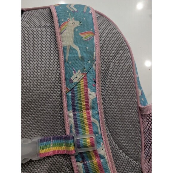 Pottery Barn Kids Mackenzie Backpack Aqua Unicorn Rainbow Parade Pink - Picture 7 of 7